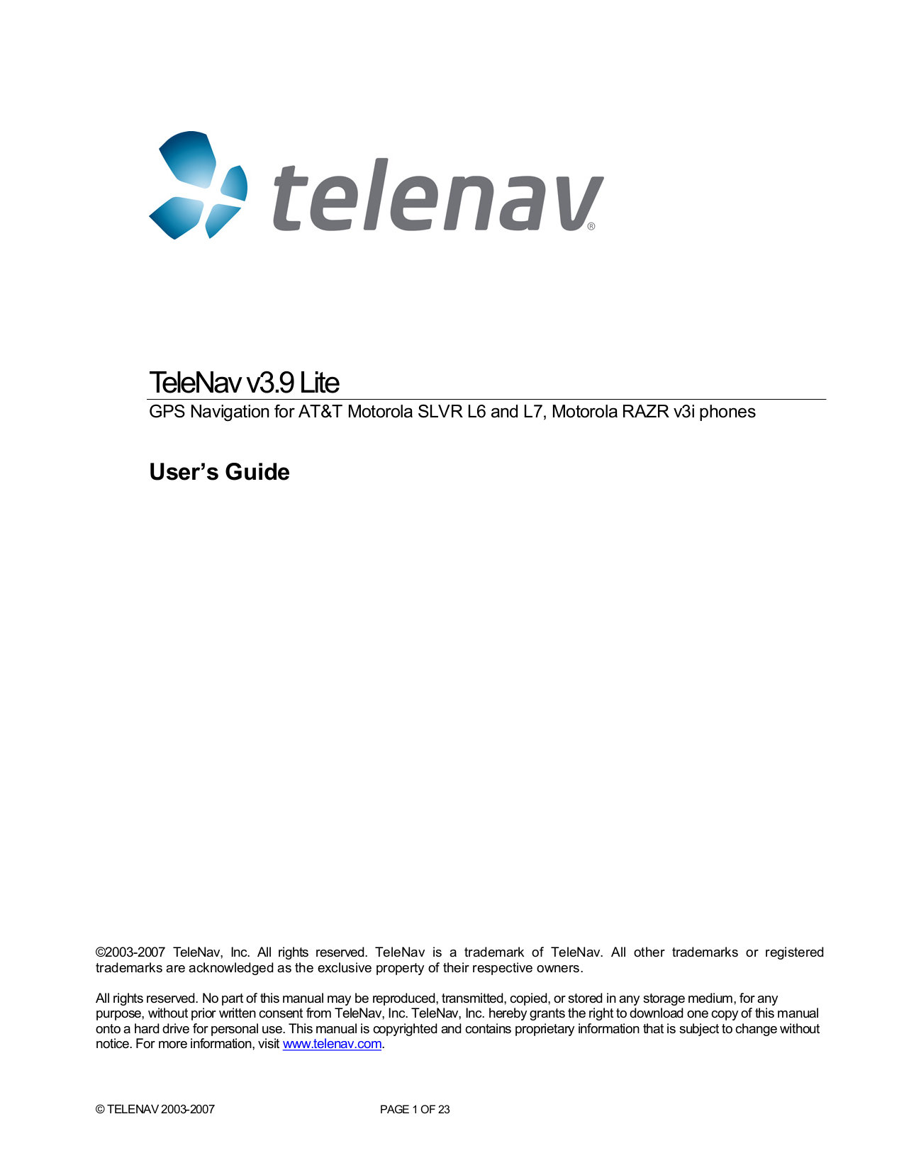 Download free pdf for Motorola RAZR V3i Cell Phone manual